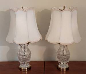 lot 53 image: Pair of Crystal Table Lamps