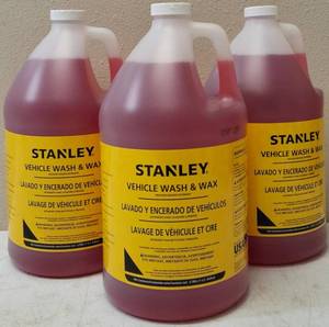 lot 11 image: Stanley (3) 1 Gallon Vehicle Wash & Wax - Pressure Washer Detergent Car & Truck Part # STCTW004
