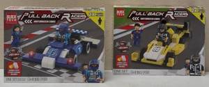 lot 42 image: Block Tech - (2) Pull Back & Release Motorized Cars - Put Together Yourself (View Photos for More Details)