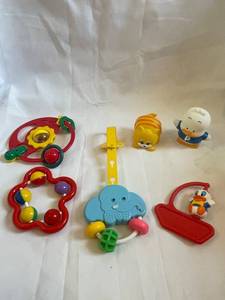 lot 25 image: Collection of Assorted Baby Toys with Rattles and Figures
