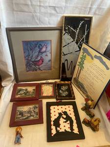 lot 29 image: Assorted Collection of Framed Artwork and Decorative Figurines