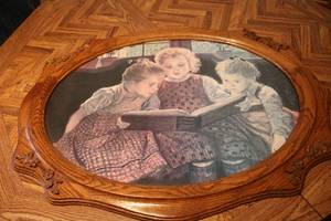lot 513 image: 28 by 22 framed picture of three ...