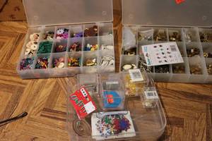lot 520 image: 3 small organizers filled with tiny...