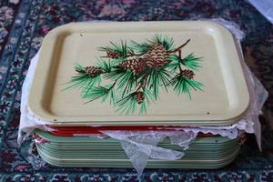 lot 566 image: Tin serving trays...