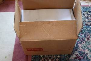 lot 584 image: box of fabric and mixed material...