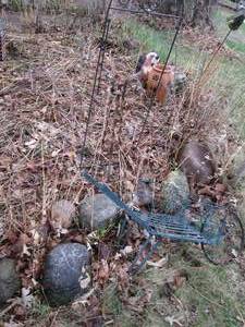 lot 41 image: Heart themed outdoor decorative whe...