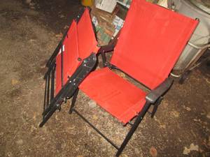 lot 59 image: Pair of outdoor folding chairs...