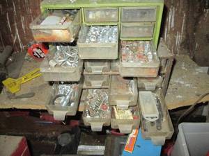 lot 101 image: Pair of small multi-drawer benchtop...