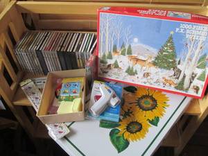 lot 169 image: Music CDS, glue gun with glue, Chr...