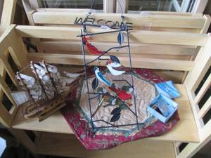 lot 182 image: Stained glass and metal welcome sig...