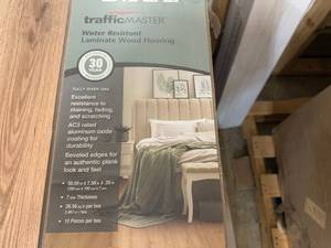 lot 114 image: 6 Boxes of Traffic Master Laminate Wood Flooring - Tully River Oak