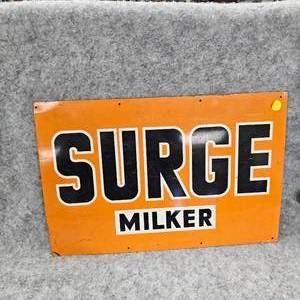 lot 13 image: Surge Milker Tin Sign