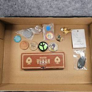 lot 21 image: Tokens and Pins, Marlboro Cards