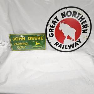 lot 68 image: Great Northern Railway and John Deere Signs