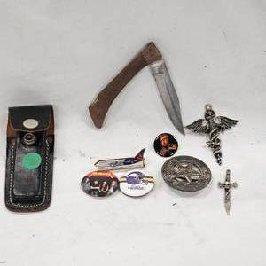 lot 79 image: Vintage Pins Set with Knife