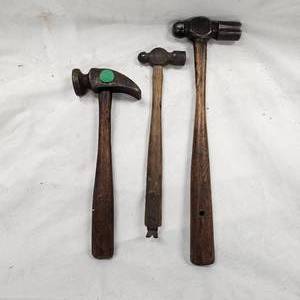 lot 92 image: Lot of 3 Unique Vintage Hammers