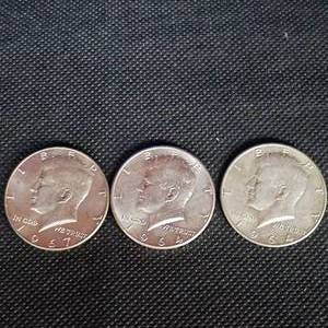 lot 50 image: 1964 Kennedy Clad Proof, 1964 Kennedy 50c, 1967 Kennedy