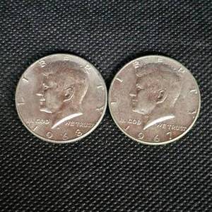 lot 39 image: 1967,1968 Kennedy 50c