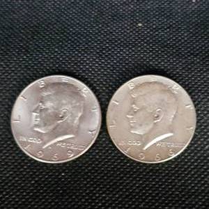 lot 36 image: 1966 Kennedy and 1969 XF Kennedy 50c