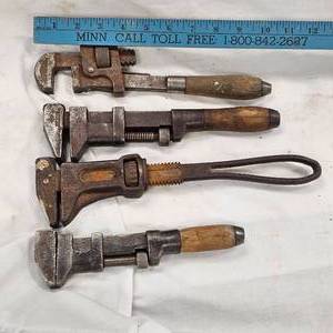 lot 116 image: 4 Vintage Pipe Wrenches