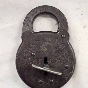 lot 127 image: Mastodon Eight Lever HyEagle Lock Co., 1920s Circa wKey
