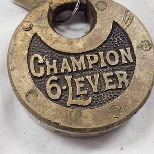 Beautiful 1900's Champion 6 Lever Padlock, Miller Lock Company