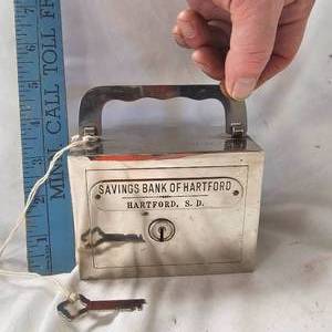 lot 145 image: Vintage Savings Bank of Harford Coin Bank, #V7600, Hartford, SD