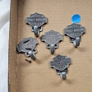 lot 162 image: Harley Davidson Coat Hooks, Set of 5