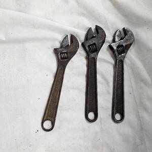 lot 173 image: Lot of 3 Classic 6 Crescent Wrenches