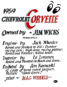 lot 56 image: Vintage 1959 Chevrolet Corvette Owner Poster