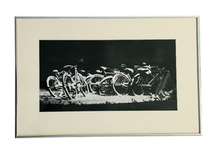 lot 56A image: Vintage Black and White Bicycle Framed Print
