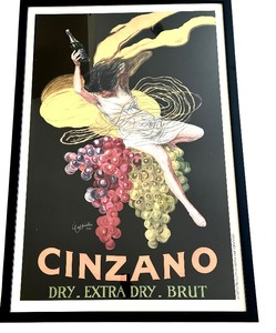 lot 30 image: Large Framed Vintage Advertisement Print Cinzano by Leonetto Cappiello