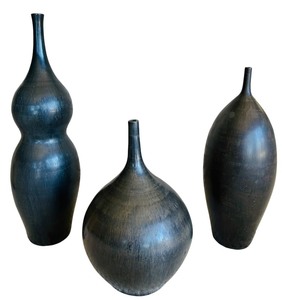 lot 80 image: Three Ceramic Decorative Vases Distressed Antique Style from Gabberts