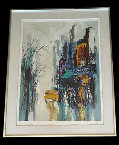 Large Signed and Numbered Limited Edition Serigraph on Paper “PULSE OF THE CITY” by Mark King