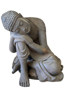 lot 11 image: Large Resting Buddha Statue Composite  Resin