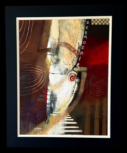lot 18 image: Large Framed Abstract Artwork DERNISMIR by R. A. Brandes