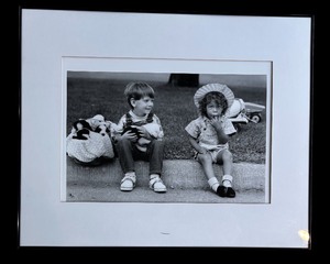 lot 84 image: Black and White Framed Photographic Print - Kids on the Block