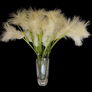 lot 39 image: Gorgeous Vintage Faux Foliage in Glass Signed Glass Vase