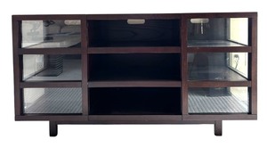 lot 10A image: Pier1 Console Table Dark Wood and Glass