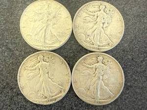 lot 27 image: 4 1944 Walking Liberty Half Dollars