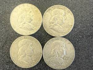 lot 29 image: 4 1963 Franklin Half Dollars