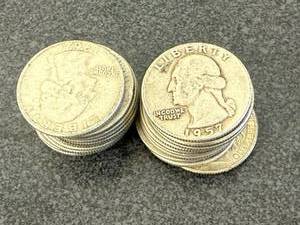 lot 45 image: 20 Silver Washington Quarters