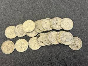 lot 48 image: 20 Silver Washington Quarters