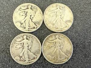 lot 72 image: 4 1943 Walking Liberty Half Dollars