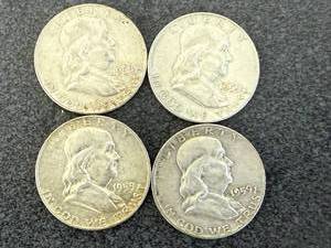 lot 78 image: 4 1959 Franklin Half Dollars