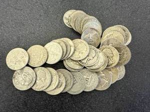 lot 80 image: Full Roll (40) Silver Washington Quarters
