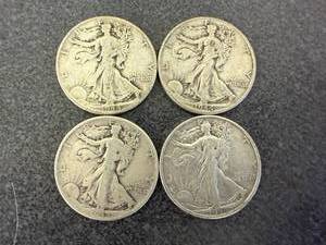 lot 98 image: 4 1944 Walking Liberty Half Dollars