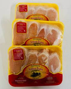 lot 71 image: H. 4pkgs(Approx 6lbs) Boneless Skinless Chicken Breast-Gerber Amish Farms