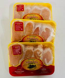 lot 72 image: H. 4pkgs(Approx 5lbs) Boneless Skinless Chicken Breast-Gerber Amish Farms