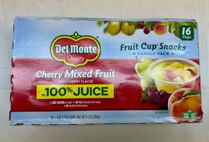 lot 82 image: MM. 16ct Del Monte Cherry Mixed Fruit Cups